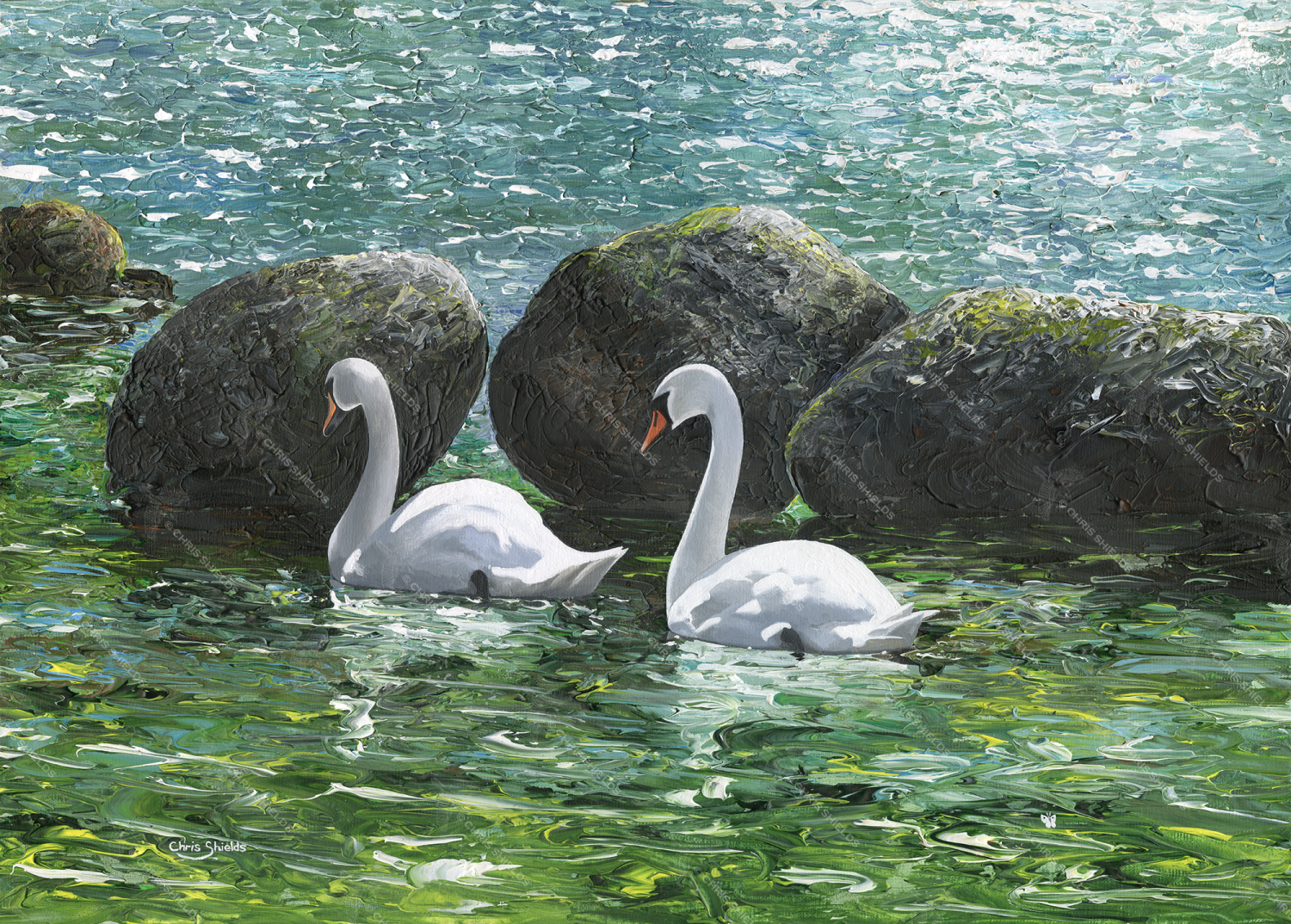 Painting of Behind the Rocks